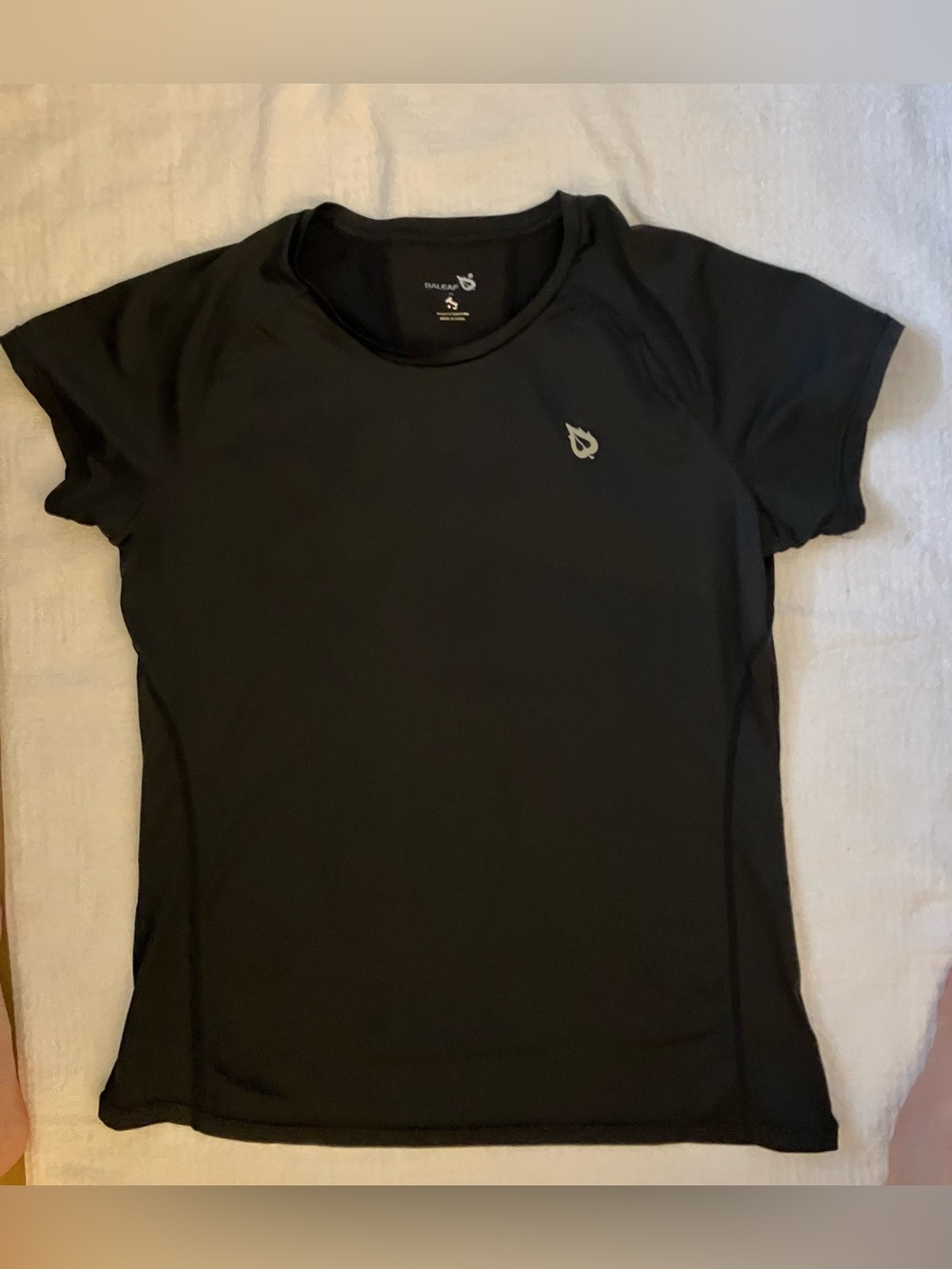 Baleaf Women's Black Short-Sleeve Running Workout Shirt — Size XL